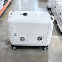Groupe électrogène diesel portable super silencieux monophasé CA 5KVA 6.5KVA 7.5KVA 8KVA 10KVA, refroidi par air, insonorisé