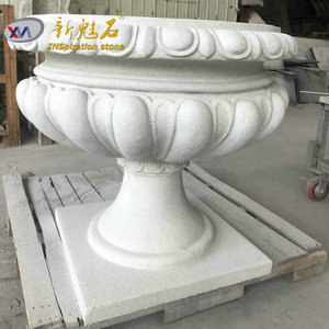 Nuevos Materiales de Construcción de Piedra, Macetero de Hormigón Gris Claro de Alto Rendimiento para Decoración de Villas y Hoteles - Product Image 1