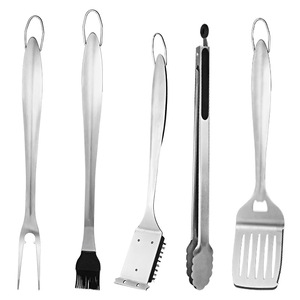 Ensemble d'outils <span class=keywords><strong>de</strong></span> barbecue en acier inoxydable portable pour l'extérieur, 5 pièces, avec sac en tissu Oxford, <span class=keywords><strong>spatule</strong></span> <span class=keywords><strong>de</strong></span> barbecue <span class=keywords><strong>de</strong></span> haute qualité - Product Image 3