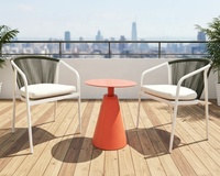 Chaise de jardin en alliage d'aluminium, design empilable confortable, résistante aux intempéries, avec tressage en corde, pour salle à manger et salon