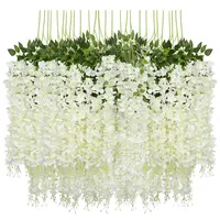 PX1497 फांसी माला रेशम शादी की सजावट Wisteria बेल कृत्रिम फूल बेल माला कमरे की सजावट