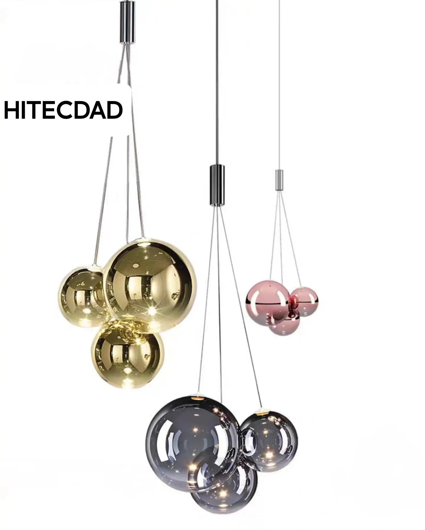 HITECDAD आधुनिक minimalist बुलबुला गेंद तीन सिर भोजन झूमर minimalist शैली दौर गिलास दीपक रेस्तरां के लिए सीढ़ियों कैफे