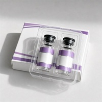 Boîte en papier rigide personnalisée avec insert en blister transparent en PET, boîte d'emballage à 2 compartiments pour petites bouteilles en verre