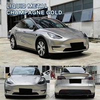 Film Vinyle Adhésif PET Effet Métallique Liquide Doré Changeant de Couleur pour Voiture, Brillant PVC 6-8mil, Protection UV 99% IR 90%, Couverture Intégrale, Prix Usine