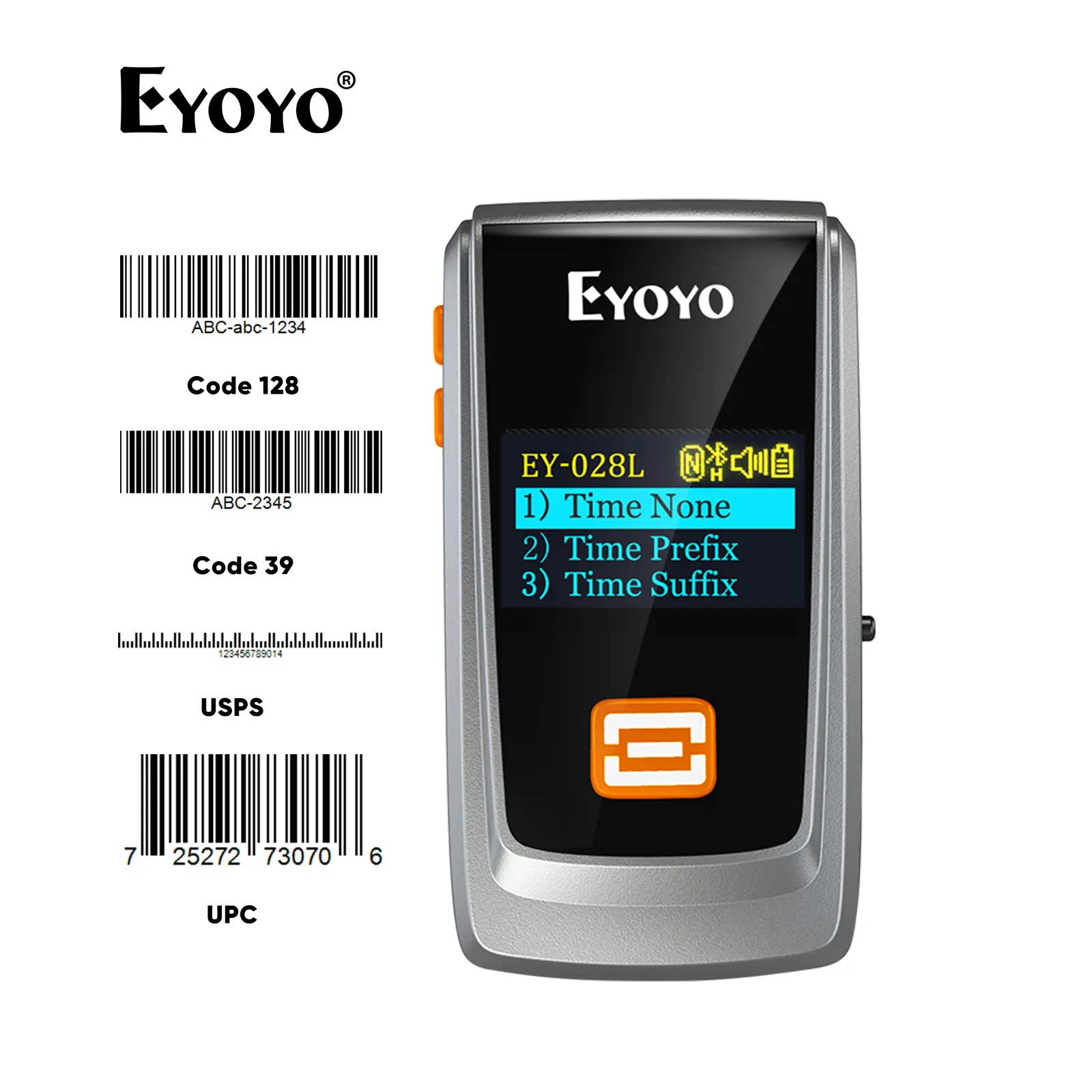 Eyoyo Laser Type Portable 2.4G Wireless Bluetooth 4.1 Handheld 1D Barcode Scanner with Built-in 500mAh Battery