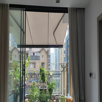 Auvent rétractable motorisé à cassette intégrale, multi-toldos, pare-soleil et imperméable, avec cadre en alliage d'aluminium, pour balcon