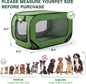 Cama portátil para perros y gatos de 36 pulgadas, color gris sólido, con cierre de botón, caja emergente para interiores y exteriores para mascotas más grandes y asientos de coche - Product Image 4