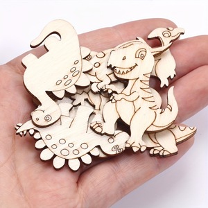 ชิ้นงานไม้รูปไดโนเสาร์แบบ DIY ยังไม่เสร็จสมบูรณ์ มีสินค้าพร้อมส่ง งานฝีมือไม้สร้างสรรค์และเสริมพัฒนาการ ตัดด้วยเลเซอร์ - Product Image 2