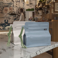 Vente en gros directe, sac en plastique en aluminium alimentaire à valve d'échappement unidirectionnelle autoportante et résistant à l'humidité pour les grains de café