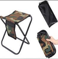 Chaise de plage moderne pliable légère en tissu Oxford avec cadre en fer, tabouret de camping portable avec sac de rangement