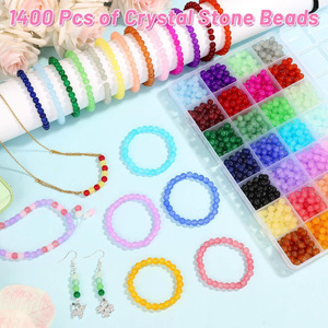 Glass <b>Beads</b> Set 8mm Round Loose <b>Beads</b> For Bracelet Making DIY Jewelry Accessories Multicolor Glass <b>Bead</b> <b>Kit</b> - Product Image 2