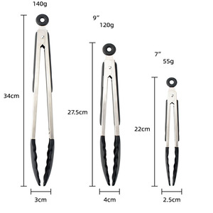 Mini moyen grande taille ensemble complet silicone <span class=keywords><strong>cuisine</strong></span> service alimentaire en acier inoxydable BBQ pince pinces servant des pinces à glace <span class=keywords><strong>pour</strong></span> la <span class=keywords><strong>cuisine</strong></span> à la maison - Product Image 6