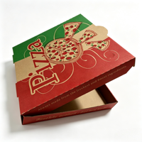Boîte à pizza en carton ondulé Kraft, adaptée aux aliments, jetable, pour emporter, emballage pour pizza, gâteau, dessert, restaurant, entreprise, emballage