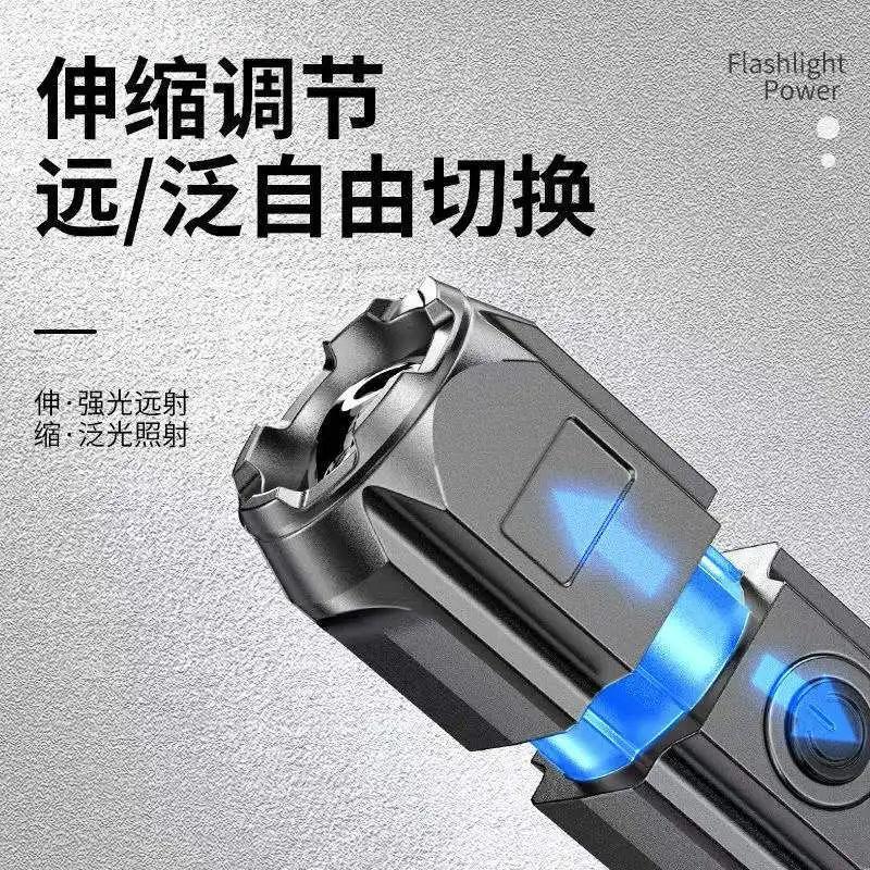 قوية مصباح ليد جيب 1000 التجويف التكتيكية مشاعل USB قابل لإعادة الشحن 18650 للماء التكبير الصيد الصيد مصباح ليد جيب