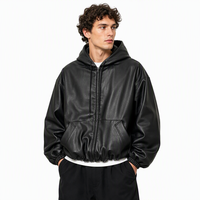 Veste longue en cuir matelassée épaisse zippée sur mesure pour hommes, coupe ample vintage, respirante et imperméable, idéale pour le printemps et les loisirs
