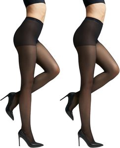 Mayoii 2 Pezzi Collant Donna 30 Denier Neri Nude Resistenti alle Strappature con Punta Rinforzata in Nylon ad Asciugatura Rapida con Cuciture - Product Image 5
