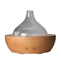 Diffuseur d'arômes en bois avec haut-parleur Bluetooth pour chambre à coucher, yoga, spa, brume froide ultrasonique, silencieux