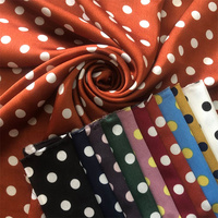 Tissu en satin extensible imprimé à pois en polyester, soie satinée, mousseline de soie, charmeuse