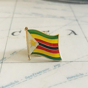 Broches de revers drapeau national du Zimbabwe en époxy cristal, badges en métal émaillé, broches peintes, souvenirs, cadeaux commémoratifs personnalisés pour costume - Product Image 1