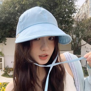 Korean Dongdaemun <b>Summer</b> Sunshade <b>Hat</b> For Women Striped Lightweight Foldable Duckbill Bucket <b>Hat</b> Rose Pink Breathable Sunscreen - Product Image 4