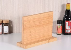 Chất Lượng Cao Gỗ Tre Hai Mặt Từ Khối Dao Dao Kéo Lưu Trữ Chủ Với Mạnh Mẽ Tăng Cường Nam Châm Dải Cho Nhà Bếp - Product Image 5