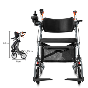 Déambulateur à <span class=keywords><strong>4</strong></span> <span class=keywords><strong>roues</strong></span> <span class=keywords><strong>ultra</strong></span> léger et détachable avec frein à rouleaux, aide à la marche multifonctionnelle de type chariot pour personnes âgées handicapées - Product Image 5