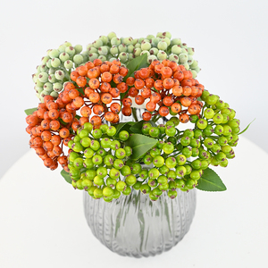 Ramas de Bayas Artificiales de PE al por Mayor, <span class=keywords><strong>Hojas</strong></span> Verdes Pequeñas para Accesorios de Fotografía, Decoración de Cocina, Mesa del Hogar - Product Image 4