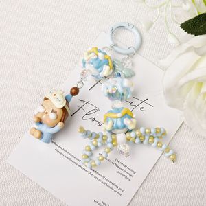 Cadena para teléfono móvil con cuentas <span class=keywords><strong>de</strong></span> dibujos animados pintadas a mano, llavero <span class=keywords><strong>de</strong></span> plástico, accesorios colgantes para bolso, popular sin llorar al bebé, adorno para bolso - Product Image 2