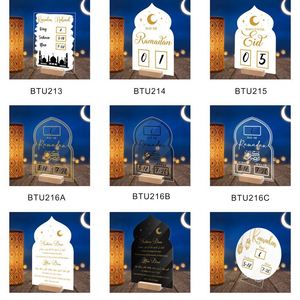 ของขวัญนับถอยหลังวันอิสลามซูฮอร์ อิฟตาร์ ของตกแต่งโต๊ะรอมฎอนสำหรับชาวมุสลิม ปฏิทินอะคริลิคแบบใช้ซ้ำได้ ปฏิทินรอมฎอนมูบาร็อก - Product Image 2