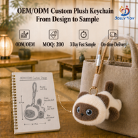 Porte-clés en peluche personnalisés, brodés, mignons, chat siamois, animaux en peluche, personnalisables, en coton PP, maille, jouet anti-stress