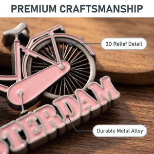 Wholesale Die Cut 3D Alloy Eco-Friendly Metal Refrigerator Magnets Custom Country Tourism Souvenirs - Product Image 3