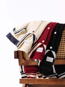 380gsm Mode Contrast Kleur Katoenen Honkbaljack Knoop Letterman Honkbal Jack <span class=keywords><strong>Custom</strong></span> Borduurwerk Logo Heren Jassen - Product Image 4