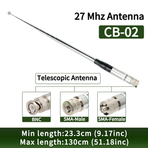 Antena CB Telescópica de Mano de 27MHz, SMA-Hembra/SMA-Hembre/BNC, 130MM, Resistente al Agua IPX7, Ganancia de 2dBi, para <span class=keywords><strong>Walkie</strong></span> Talkie Quansheng <span class=keywords><strong>Cobra</strong></span> - Product Image 2