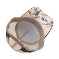 Personnalisation en gros 5 panneaux haut profil deux bandes latérales camionneur maille femme homme casquette avec broderie directe étiquettes latérales