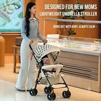 Poussette Bébé à Châssis Argenté 3,7 kg avec Grand Panier de Courses, Siège Unique, Lin 300D pour le Shopping Urbain, Vente en Gros OEM