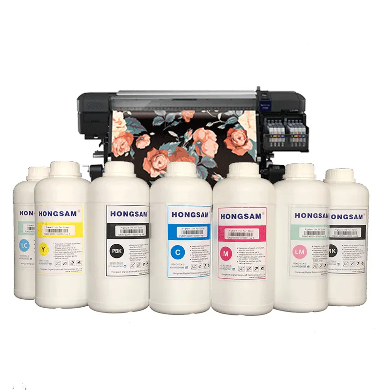 Tinta de pigmento para impresora de gran formato, tinta a base de agua Epson Canon HP Mimaki Roland Mutoh,etc HONGSAM