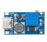 HW-183B MT3608 DC-DC Modul Penguat Tegangan yang Dapat Disesuaikan Input Tipe-C 2A Konverter Daya Step-up 2V-24V ke 5V-28V