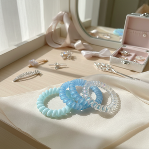 Fascette per capelli di lusso fatte a mano per ragazze e bambini in resina satinata porta coda di cavallo accessori vendita all'ingrosso di tendenza - Product Image 3