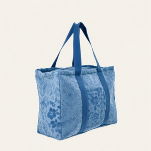 Sac de voyage unisexe personnalisé grande capacité, sac de sport à bandoulière, sac de nuit, sac de plage estival en tissu éponge, sac fourre-tout, sac à main avec effet gaufré - Product Image 2