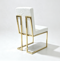 Chaise de salle à manger en acier inoxydable doré de qualité commerciale avec coussin blanc amovible pour hôtels et événements