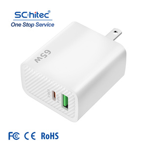 Chargeur USB Schitec Trending 65W Gan, double prise de charge USB A et Type C, chargeur 65W pour téléphone portable et ordinateur portable - Product Image 1