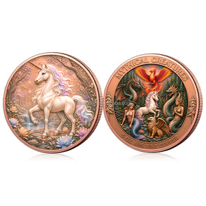 Koin Koleksi Peringatan 5 Oz .999 Tembaga Murni, Dua Sisi, Relief 3D Tinggi, Makhluk Mitologi, Berwarna - Product Image 2