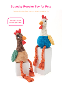 ของเล่นสุนัขแบบดึงเชือก ยี่ห้อ Chicken Tough Eco-Friendly ทำจากผ้าพลัฌเสียงดัง พร้อมเชือกฝ้ายสำหรับดึงเล่น ใช้ได้ทั้งในบ้านและนอกบ้าน อุปกรณ์สำหรับสัตว์เลี้ยง - Product Image 3