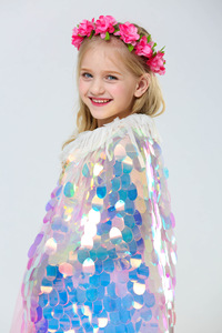 <span class=keywords><strong>2023</strong></span> เด็กสาวSequined Mermaid Capesเด็กสําหรับฮาโลวีนคริสต์มาสRockแฟนซีชุดเครื่องแต่งกาย - Product Image 2