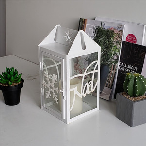 Đèn Lồng LED Hình Vuông Hiện Đại, Bằng Sắt, Trang Trí Đèn Lồng Nến Đèn LED Thủy Tinh X'mas - Product Image 6