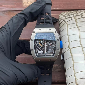 Montre mécanique de luxe, mouvement automatique ETA, boîtier tonneau en fibre de carbone 30-01, bracelet en caoutchouc, résistance à l'eau 3 ATM, unisexe - Product Image 1