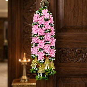 Guirnalda de Flores Artificiales con Campana Dorada y Soporte de Hilo Decorativo Modelo AFF-Garland-7.4 Precio Rs.780/10 piezas - Product Image 3