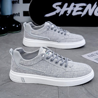 Chaussures Tendance 2023 Homme en Toile et Lin Respirantes, Plates et Polyvalentes, Idéales Printemps-Été, Travail et Décontracté