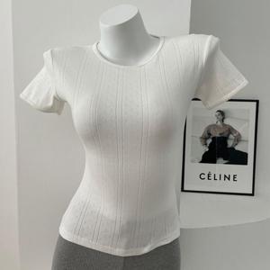 T-shirt Estiva da Donna con Stampa Floreale, Collo Tondo e Maniche Corte, Abbigliamento da Casa, Vestibilità Slim, Top Versatile ed Elegante, Pigiama - Product Image 6