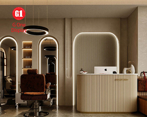 Aménagement de salon de coiffure de luxe avec miroir LED |   Design d'intérieur de salon de coiffure de haute qualité et mobilier de salon de beauté sur mesure - Product Image 4